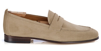 Mocasines de hombre en ante beige oscuro - CEVIO