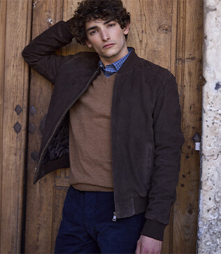 Chaqueta de cuero Pardo para hombre - SEAN II