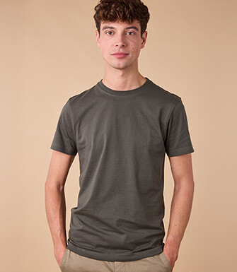 Camiseta lisa de algodón orgánico Verde oscuro - EDGAR III