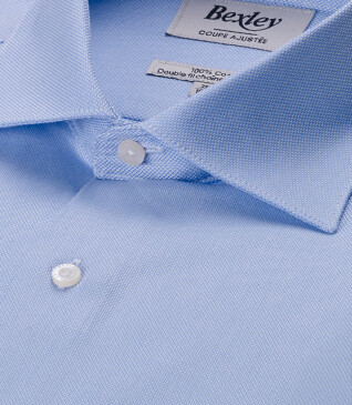 Camisa Celeste Oxford - Cuello italiano - OTTAVIO CLASSIC
