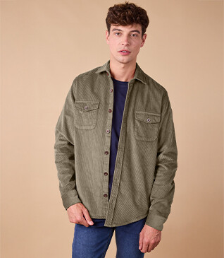 Sobrecamisa de terciopelo Verde militar - VICTORIN