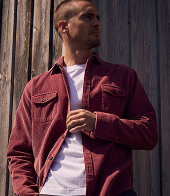Sobrecamisa hombre pana rosa viejo - VICTORIN