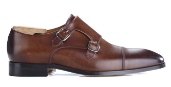 Zapatos Chocolate Patinado de hombre con doble hebilla - CHEDDINGTON