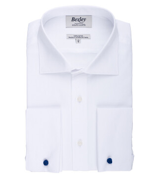 Camisa de oxford de algodón Blanco - Cuello italiano - OTELLO