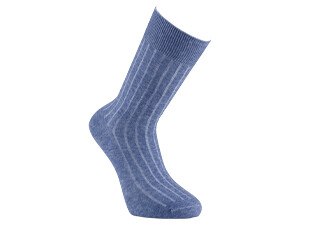Calcetines de algodón y lino con ribete para hombre Azul medio moteado