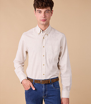 Camisa de hombre en Franela - Crudo - ANDER