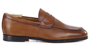 Mocasín de piel para hombre Dorado Patinado - DERYBROOK