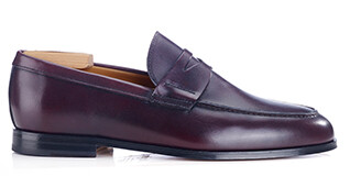 Mocasín de piel para hombre Burdeos patinado - DERYBROOK
