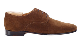 Zapatos derby terciopelo habana para hombre con suela de cuero - BISHTON