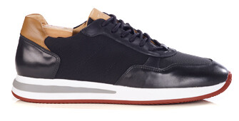 Sneaker hombre en cuero negro y mesh perfil deportivo - NIRRANDA II