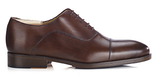 Zapatos Oxford Chocolate patinado con suela de cuero con patín - GRAKLEY