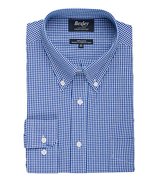 Camisa de cuadros azules y blancos - Cuello americano - JACEN