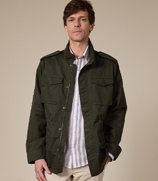 Chaqueta de Combate Verde Oscuro - Corte Ajustado - RUFINIEN