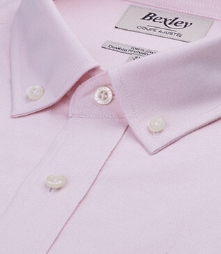 Camisa Oxford para hombre - Rosa, Cuello americano - BRADFORD III