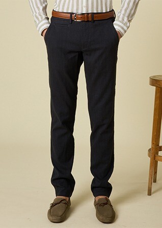 Pantalón chino hombre Chevron azul marino oscuro - KERYLL