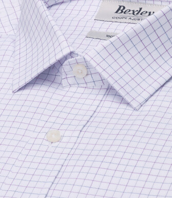 Camisa hombre cuadros navy y violetas - JÉRÉMIEN