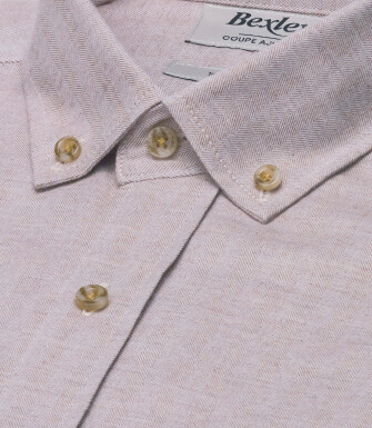 Camisa hombre franela beige claro - ROD