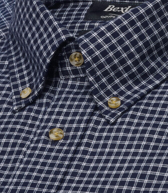 Camisa hombre franela a cuadros navy y blancos - RODSAY