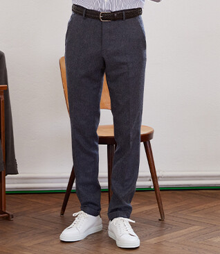 Pantalón de vestir Espiga Gris Azul - LELIAN