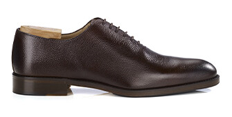 Zapatos Oxford Chocolate granulado patinado - suela de piel y patín - PETER