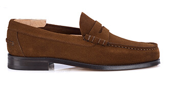 Mocasines de hombre en ante habano estilo británico - YALE