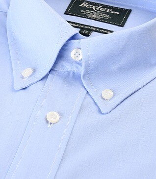 Camisa Oxford azul con bolsillo - Cuello americano - HAROLD