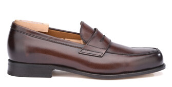 Mocasín de hombre de piel Chocolate patinado - WEMBLEY CLASSIC