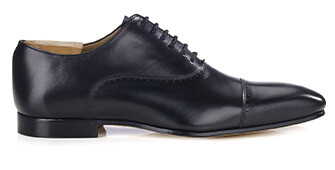 Zapato Oxford para hombre con suela de piel Negro - STRESA