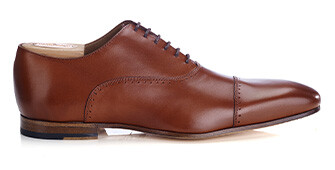 Zapato Oxford para hombre con suela de piel Coñac Oscuro - STRESA