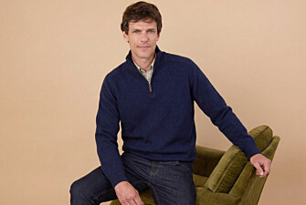 Jersey de hombre de lana con cuello con cremallera Navy - KENNETH