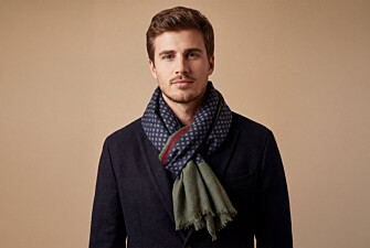 Bufanda de lana para hombre – Azul marino, burdeos y verde