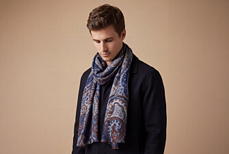 Bufanda de lana para hombre – Azul marino, gris y rojo