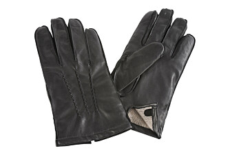 Guantes de piel de cordero negros para hombre