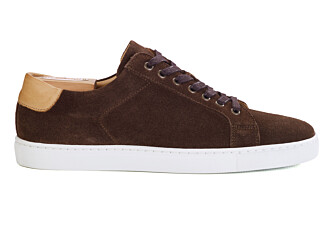 Sneaker hombre en ante chocolate con suela blanca - INGLEWOOD