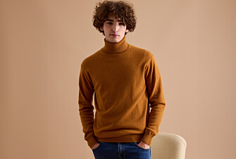 Jersey de lana con cuello alto hombre Mostaza - EMERIC
