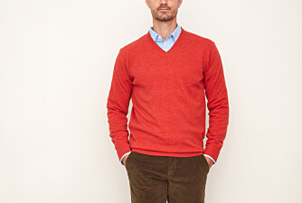 Jersey de lana para hombre con cuello en V Fuego moteado - ELIAN
