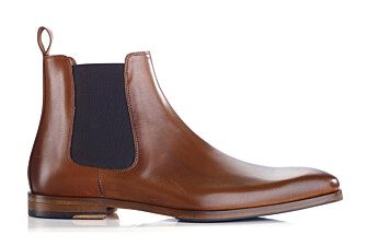 Botines Chelsea de piel para hombre Coñac patinado - BERGAME PATIN