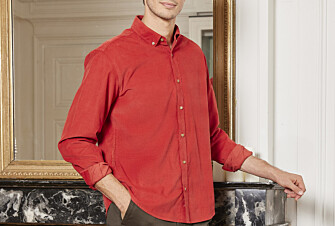 Camisa de terciopelo Rojo fuego  - Cuello americano - WAYNE