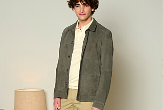 Chaqueta de cuero para hombre Verde tila - FAUSTIN