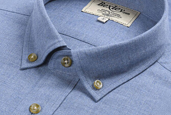 Camisa de franela azul moteado - Bolsillo en el pecho - ALEXANDER