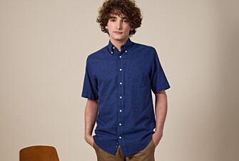 Camisa de lino/algodón Chambray índigo - COLTEN MC