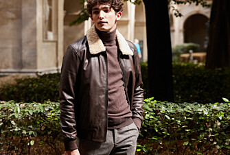Chaqueta de cuero de aviador para hombre Marrón - EVERETT II