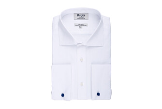 Camisa de oxford de algodón Blanco - Cuello italiano - OTELLO