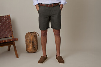 Bermudas de lino para hombre Aceituna oscura - BORYS