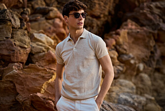Polo de Punto para Hombre Beige moteado - BRAIDEN