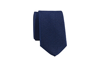 Corbata de seda lisa mate Marino para hombre