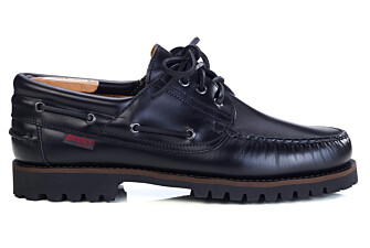 Zapato náutico hombre en cuero negro suela crantada - BOCA RATON II