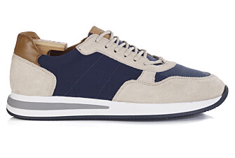 Zapatillas de hombre - Ante beige y azul marino - NIRRANDA II