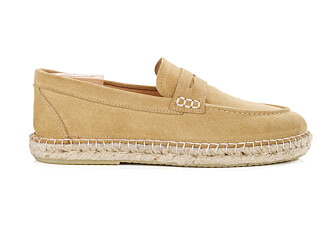 Mocasín suela de alpargata hombre Terciopelo Beige Oscuro - PANAREA