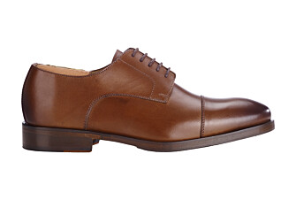 Derbies Castaño patinado de hombre con suela de cuero y goma de caucho - MAYWELL PATIN